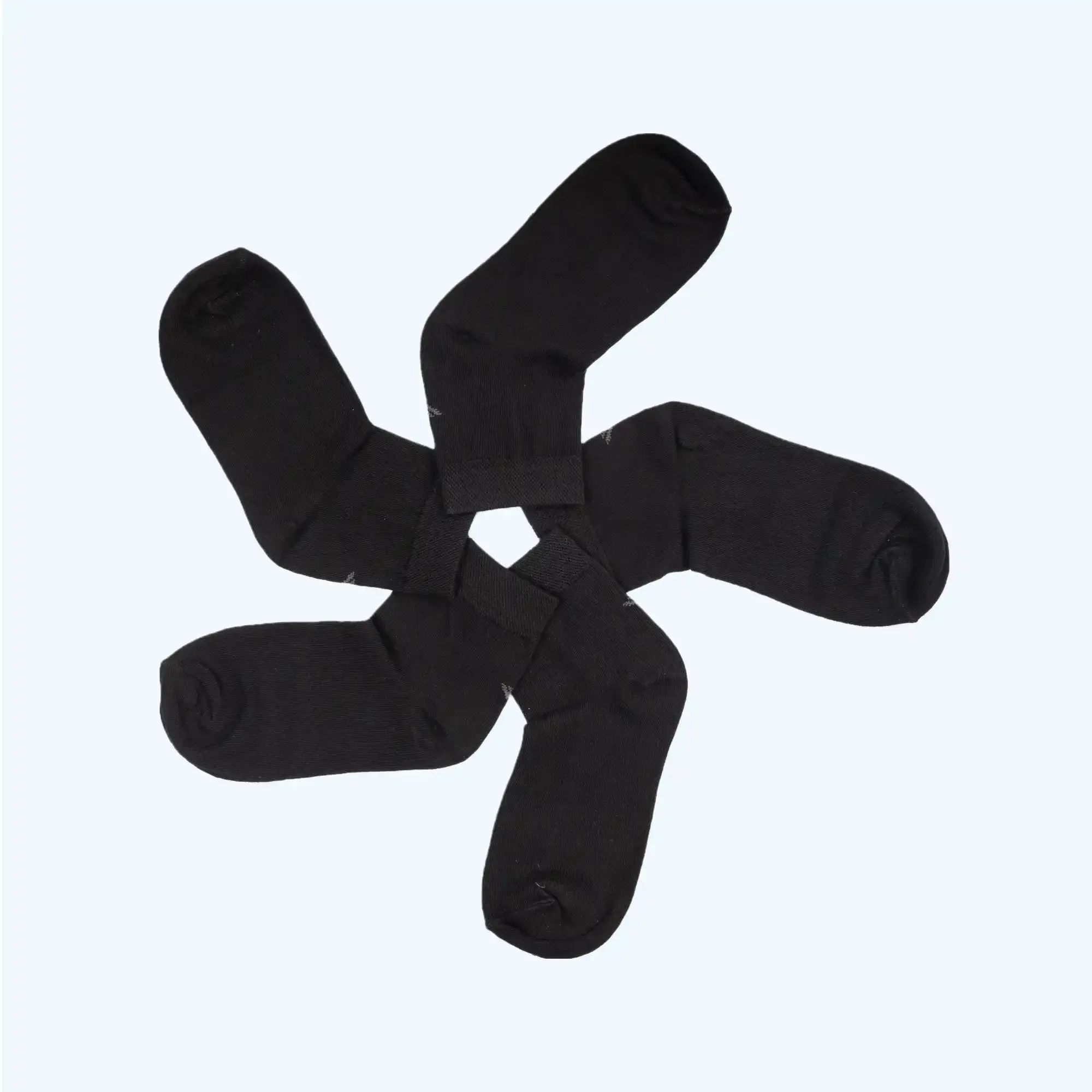 Young Wings Men's Black Colour Cotton Fabric Solid Low Ankle Length Socks - Pack of 5, Style no. 1100-M1